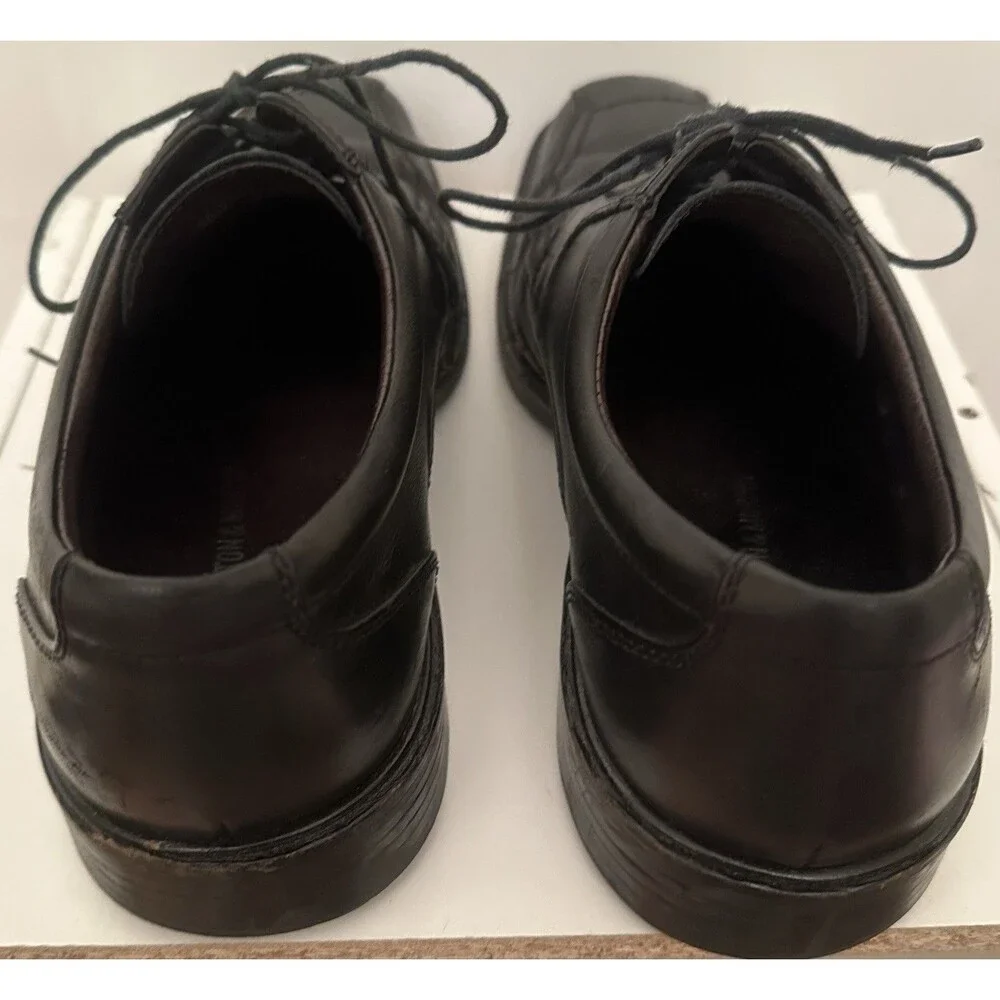 Johnston & Murphy Men’s Black Leather Oxford Shoes Size 10M Square Toe Lace Up
